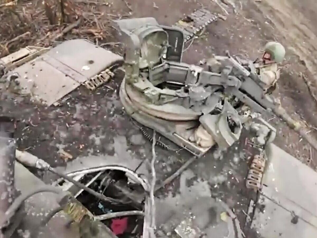    Подбитый танк Abrams под Авдеевкой© Министерство обороны РФ