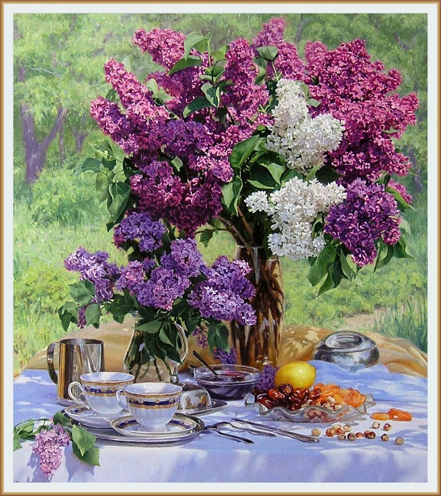 2. Картина художника Геннадия Кириченко ( р. 1968) под названием "  Утренний натюрморт "