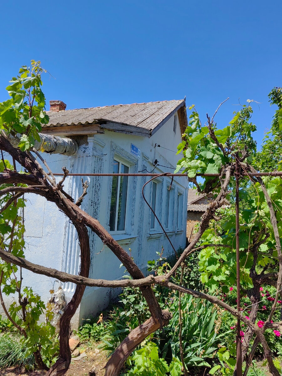Передний фасад дома, который несколько лет не белился