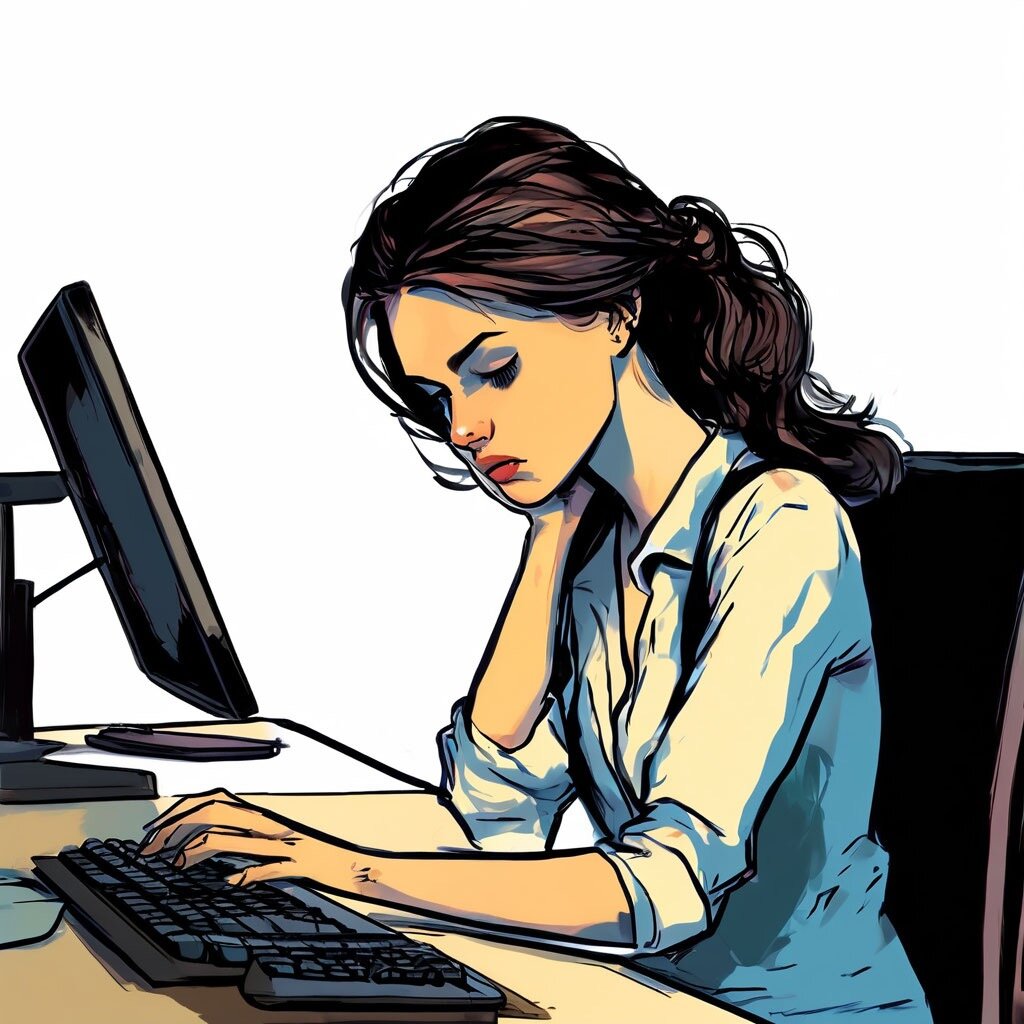 Работник Милана устала делать отчеты сверхурочно ….