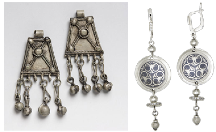 Пара традиционных серебряных сережек из Эфионии © Museum of African Art  