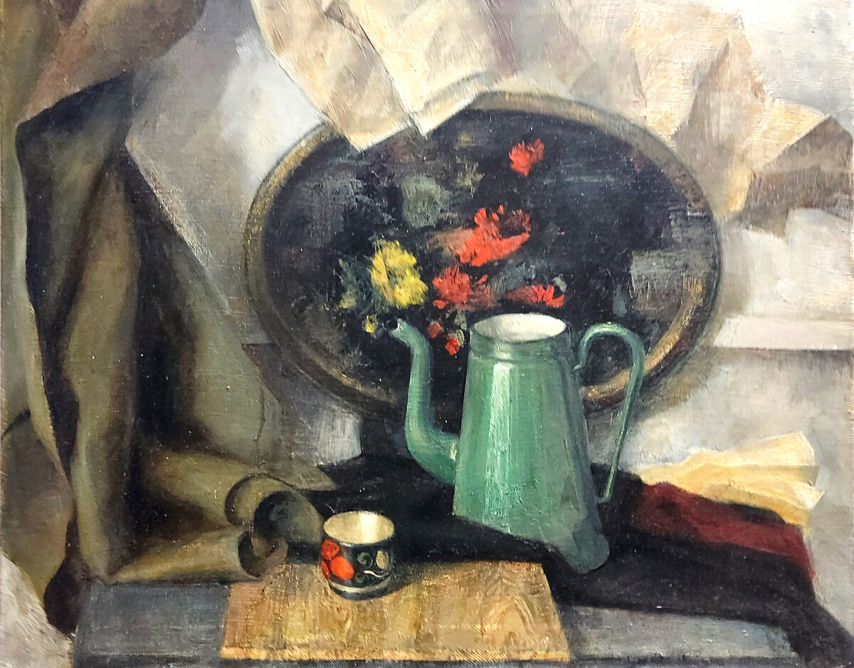 Натюрморт со старинным подносом. 2015. Холст, масло. Розанова Ярослава Юрьевна (1995).