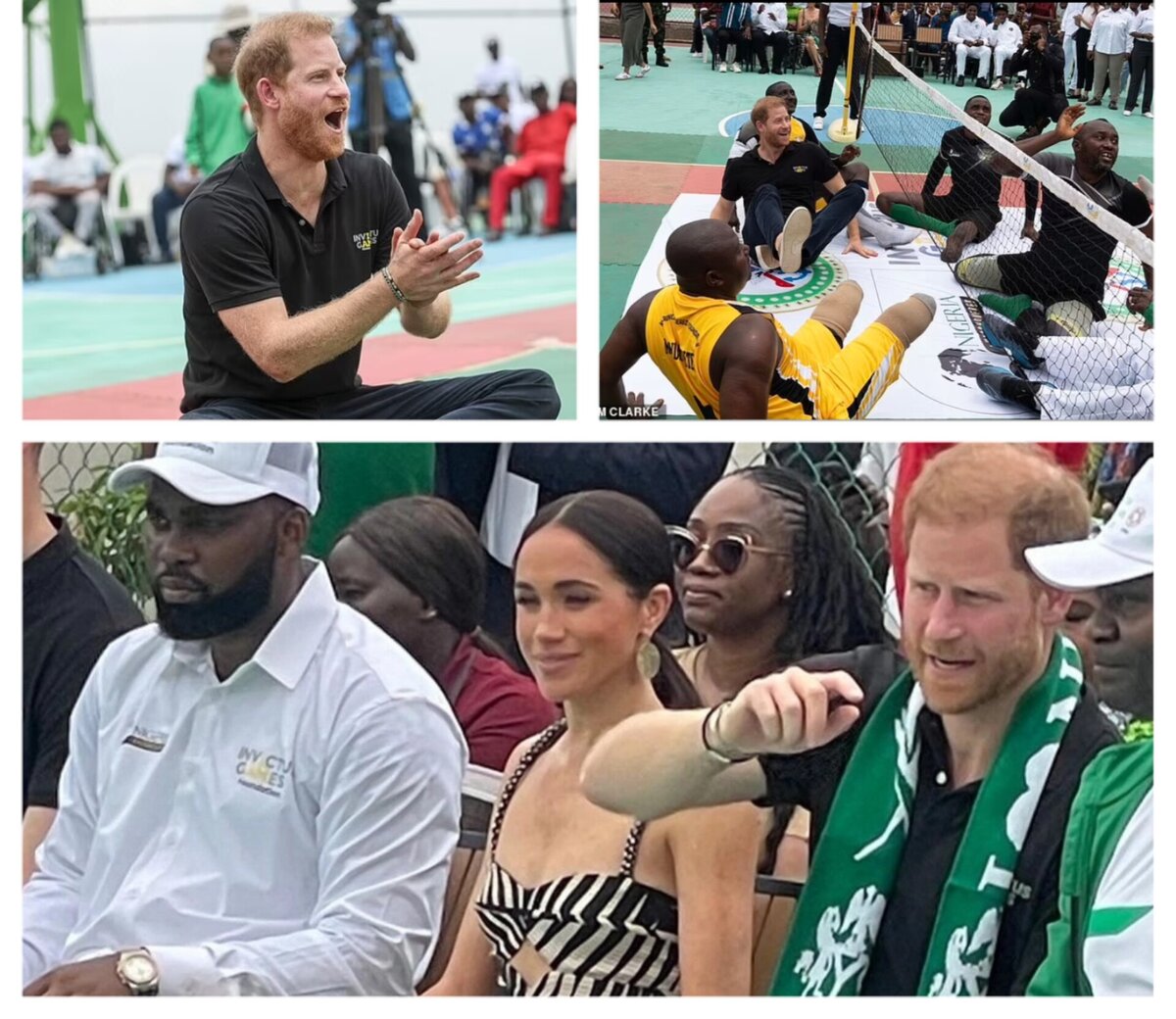    Нигерийский тур продолжается, и сегодня Меган и Гарри посетили сидячий волейбольный матч.-2
