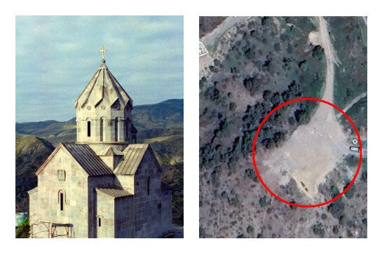 Судя по последним спутниковым снимкам азербайджанский геноцидальный режим  полностью разрушил церковь Сурб Амбарцум в Бердзоре.-2