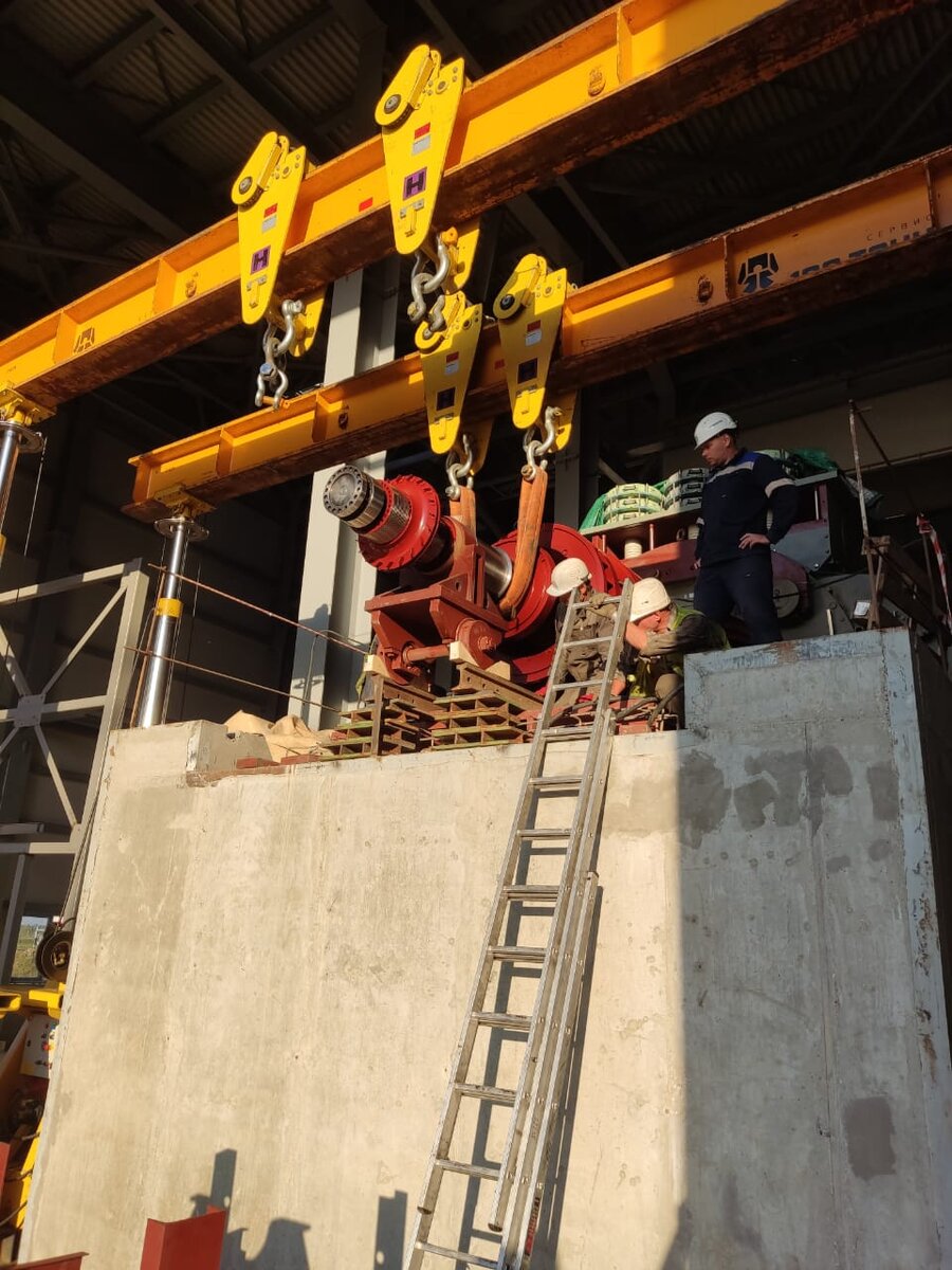 Установка ротора 36 т на электростанции