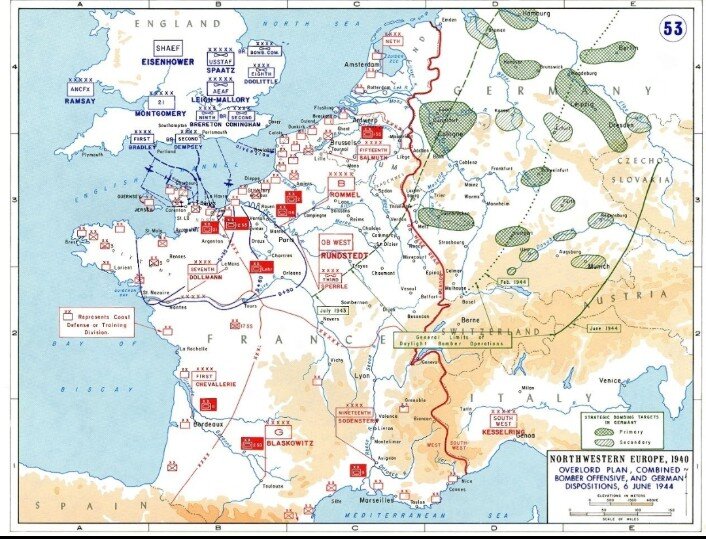 Положение союзников и немецких войск в Западной Европе на 6 июня 1944
