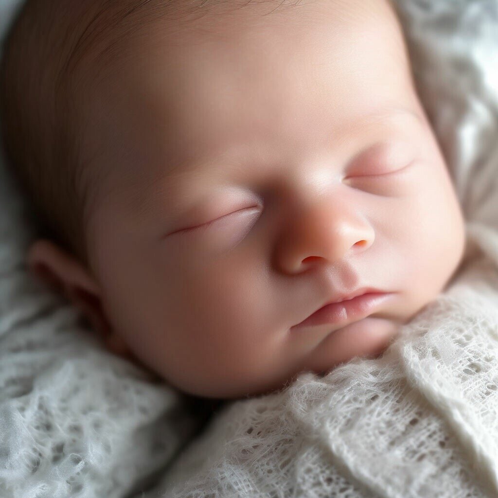 Новорожденный младенец спит