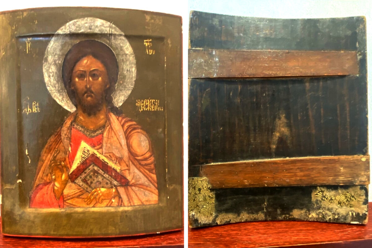 Лицевая и оборотная стороны иконы. 