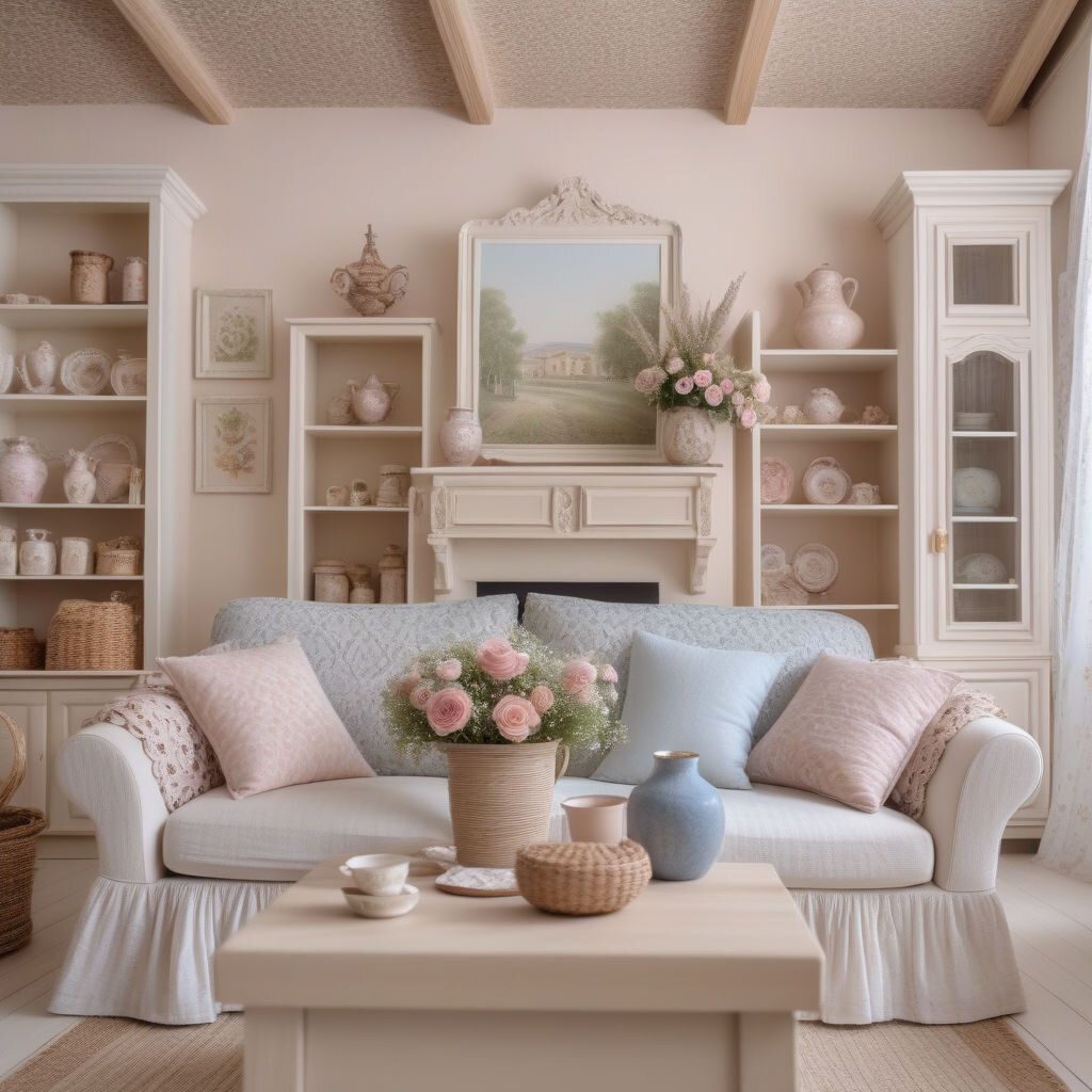 Элегантная простота стиля Прованс в интерьере гостиной