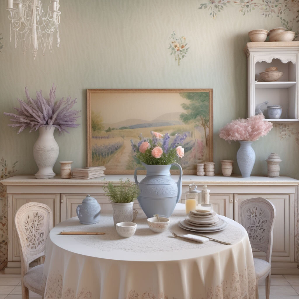 Шарм и непринужденность стиля Прованс в интерьере подчеркивают пастельные цвета природных оттенков