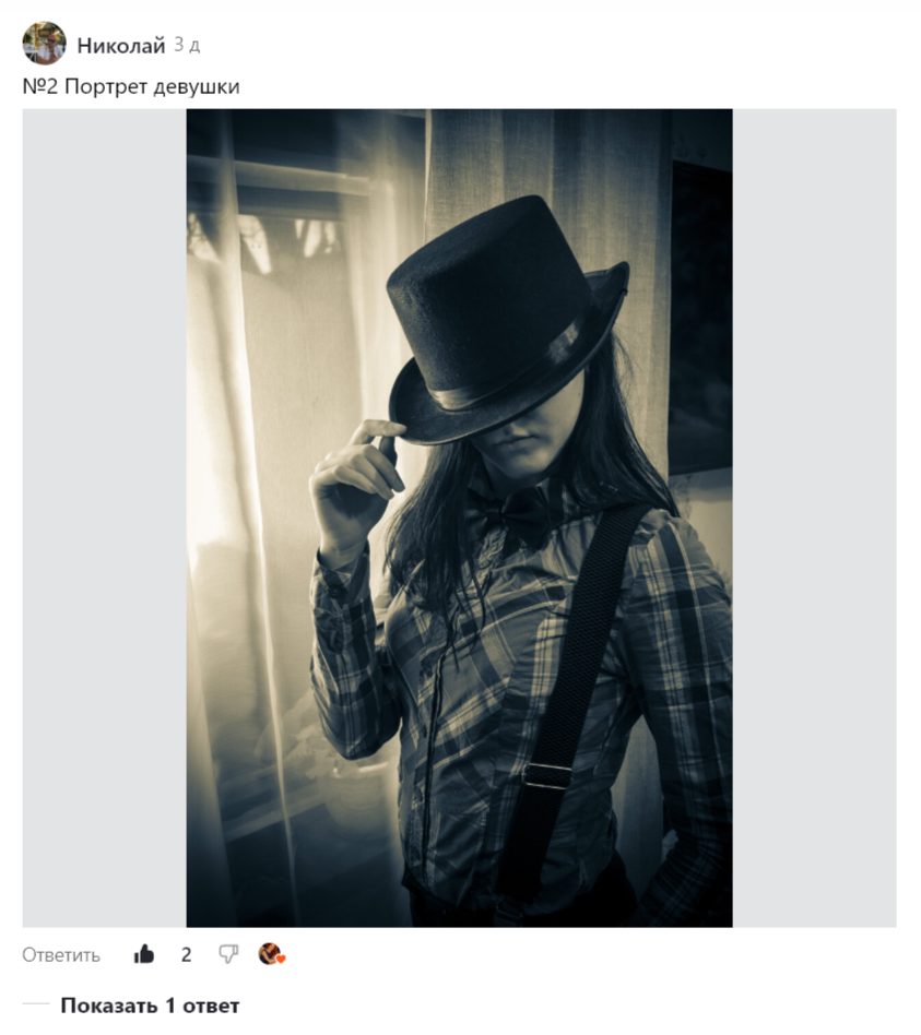 Скриншот «Портрета» участника флешмоба Николая «Весенний бал».