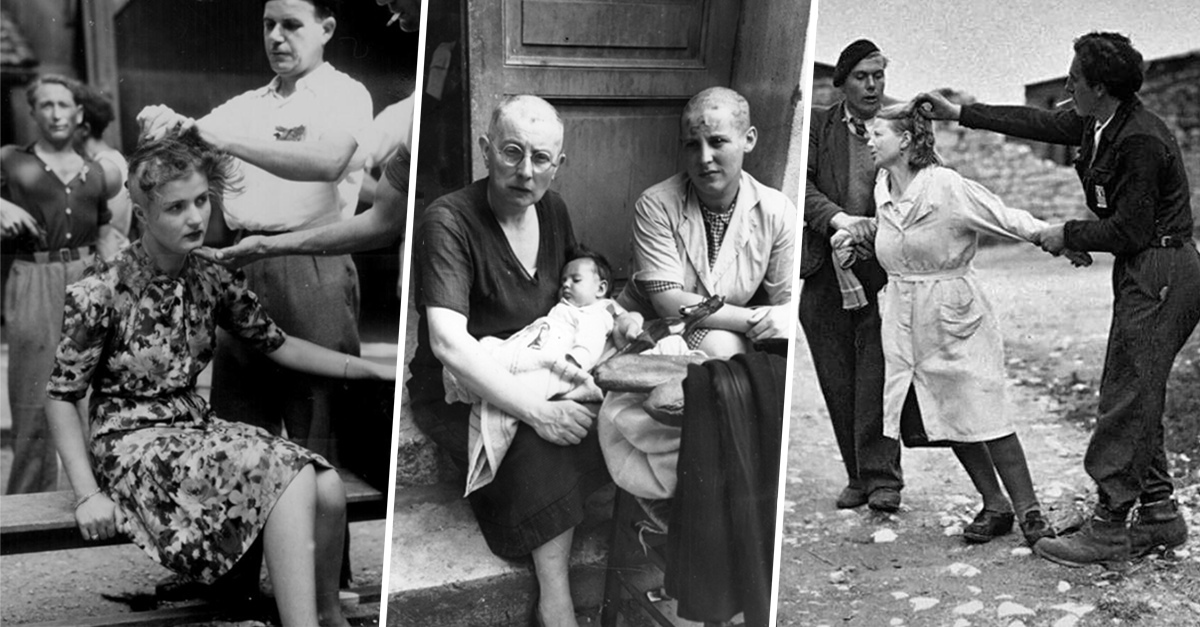 Французы бреют налысо женщин, сожительствовавших с немцами.