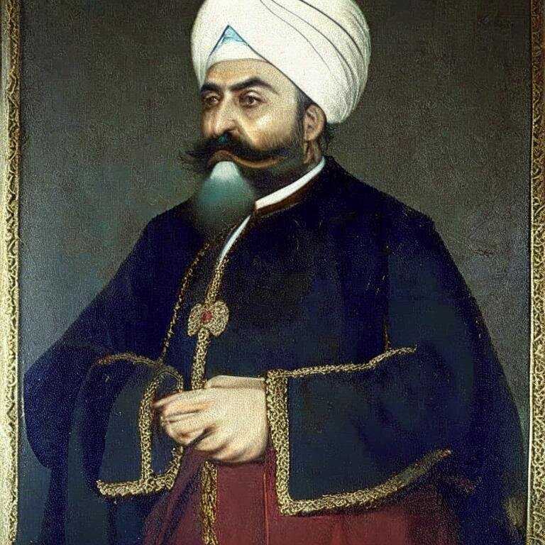 Коджа Хюсрев Мехмед-паша (1769—3 марта 1855) — османский адмирал, реформатор и государственный деятель, который был капудан-пашой османского флота. Занимал пост великого визиря Османской империи со 2 июля 1839 по 8 июня 1840 года во время правления султана Абдул-Меджида I. В течение 1820-х годов занимал ключевые административные роли в борьбе с региональными военачальниками, реформировании армии и турецкой одежды - https://rudalle.ru/check_kandinsky2/857de651-ced6-49a7-9f60-d13ba0aa7dcb