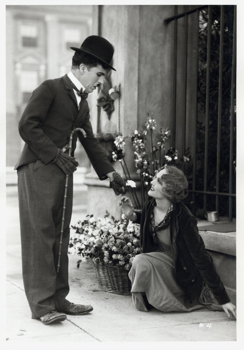 "Огни большого города»., Чарли Чаплин и Вирджиния Черрил