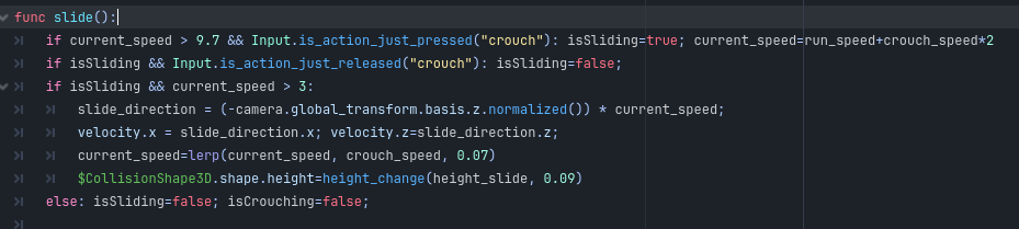Вам нужно будет создать переменные slide_direction, isSliding и height_slide