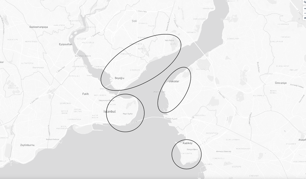 Примерные зоны, где лучше всего жить в Стамбуле