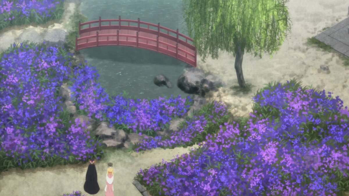 Цветочки. И выбиваюзийся из картинки мостик