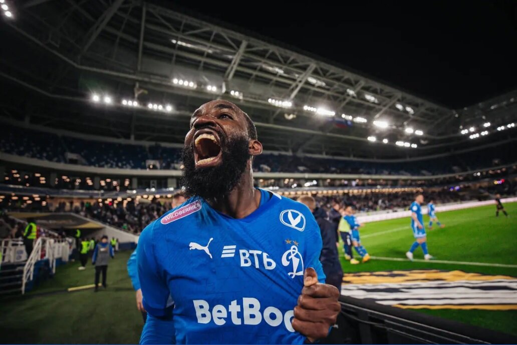 Автор победного гола "Динамо" Муми Нгамалё. Фото: ФК "Динамо".