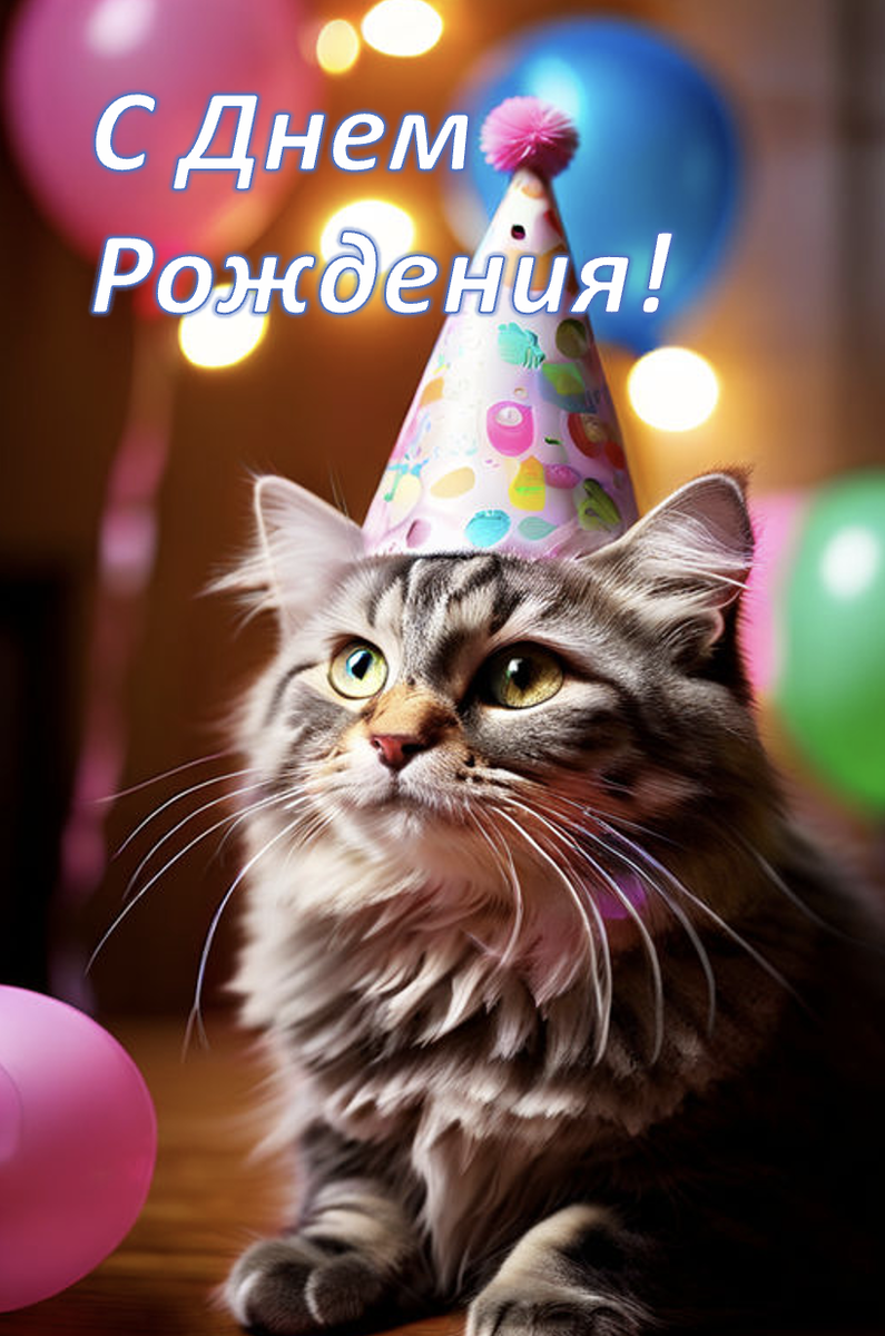 Кот поздравляет с днем рождения