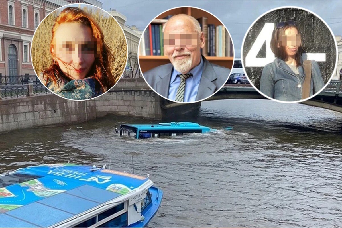 Автобус ушел под воду очень быстро