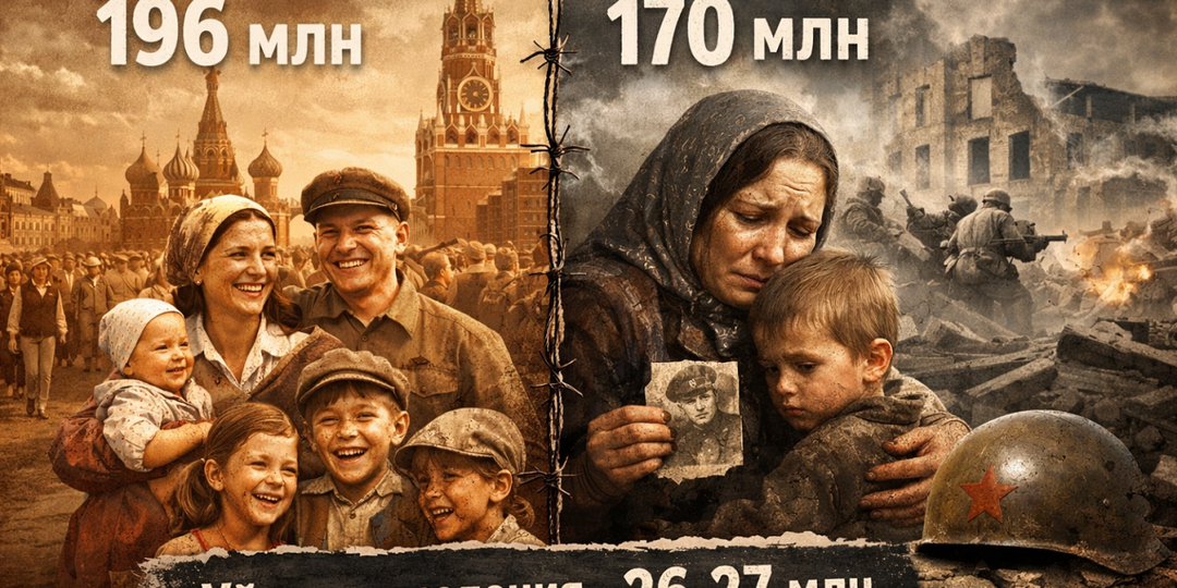 Население СССР до и после Великой Отечественной войны 1941года. Сравним наше время