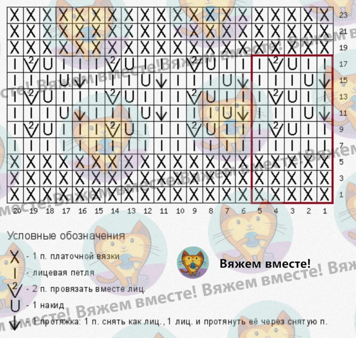Схема вязания узора