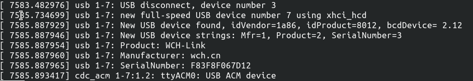 Вывод dmesg при подключении адаптера
