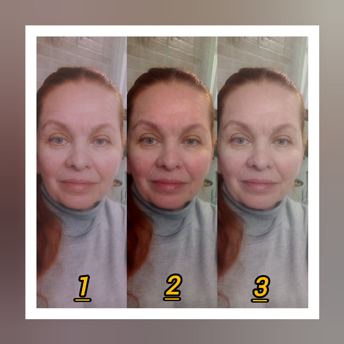 3. Оригинал; 2. Смартфон (регулировка цвета); 1. Программа inShot, (фильтры)