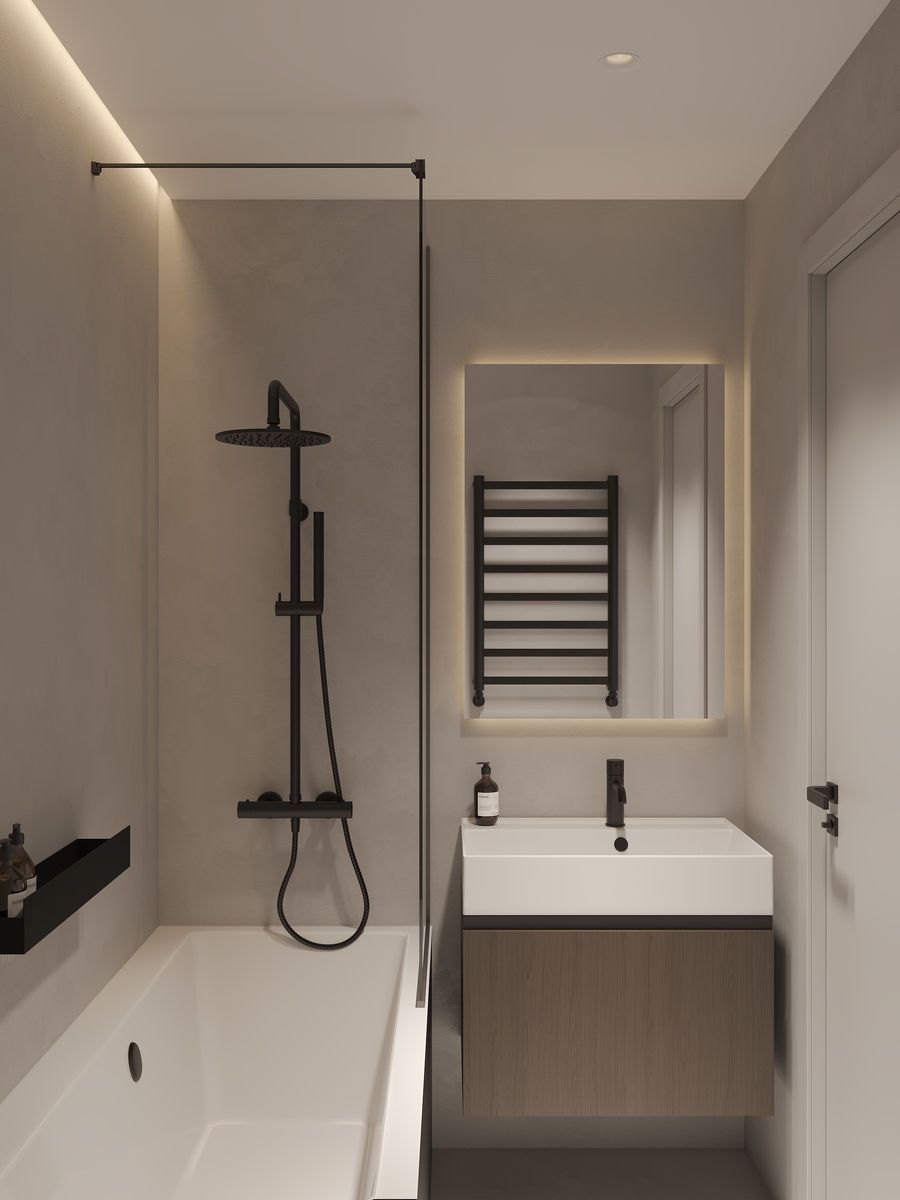 Микроцемент имеет высокую гигроскопичность, что позволяет его использовать в зонах с повышенной влажностью