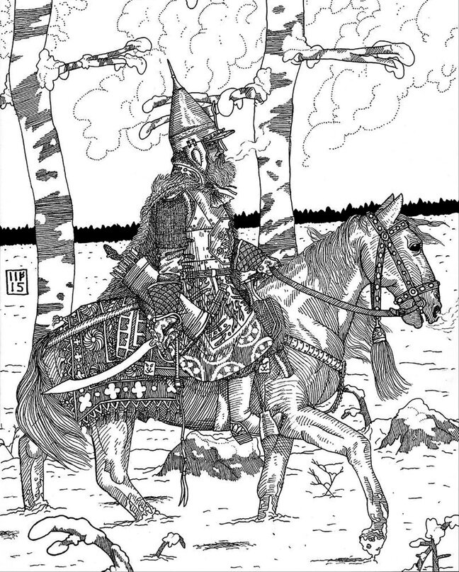 Иллюстрация: "Noble Muscovite cavalryman". Шведский художник Gabbanoche