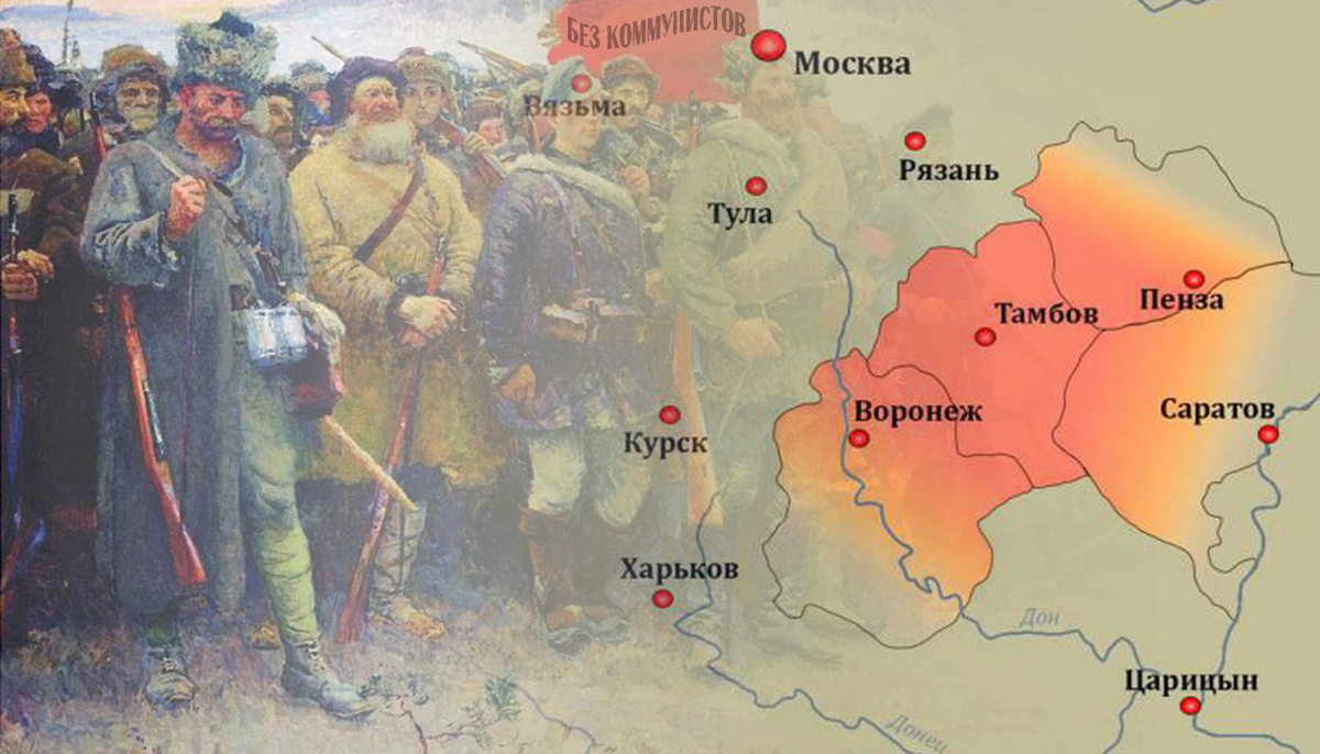 Карта "антоновского восстания". Взято из интернет-ресурса.