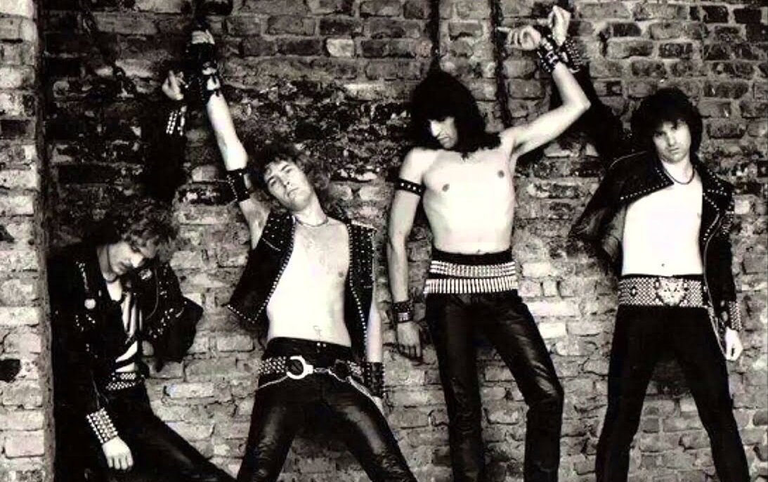 группа RUNNING WILD 1985: Вольфганг Хагеманн, Штефан Борисс, Майк Моти и Рок-н-Рольф