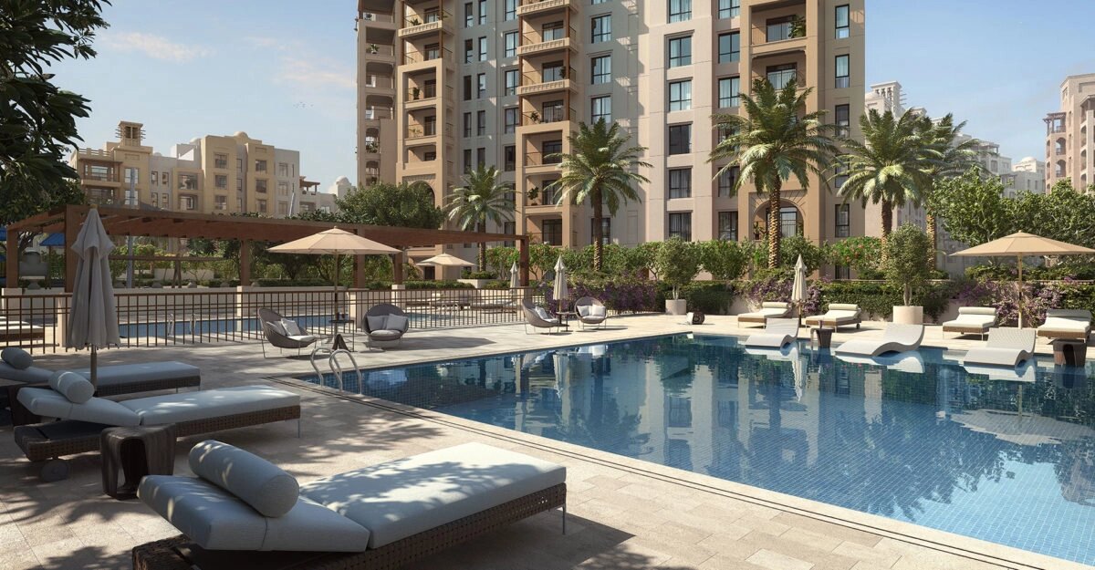 Приватная территория комплекса Al Jazi в Madinat Jumeirah Living