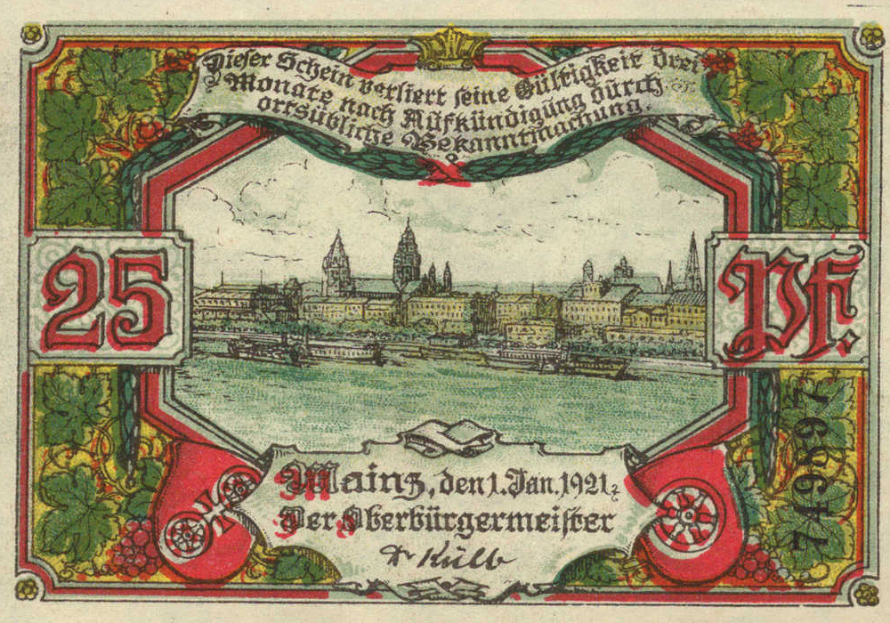 Майнц. 25 пфеннигов (аверс)