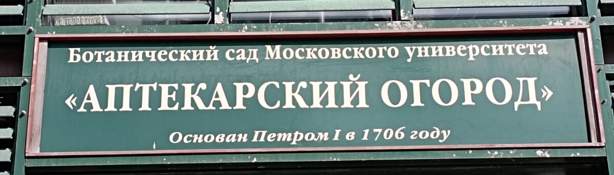 Вывеска Аптекарского огорода. Проспект Мира, д.26, стр.1. Фото автора.