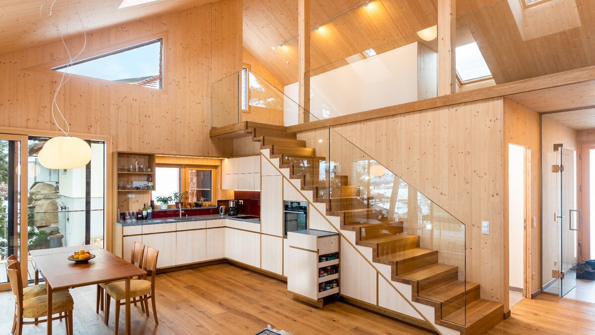 Пример объединенного открытого пространства в доме