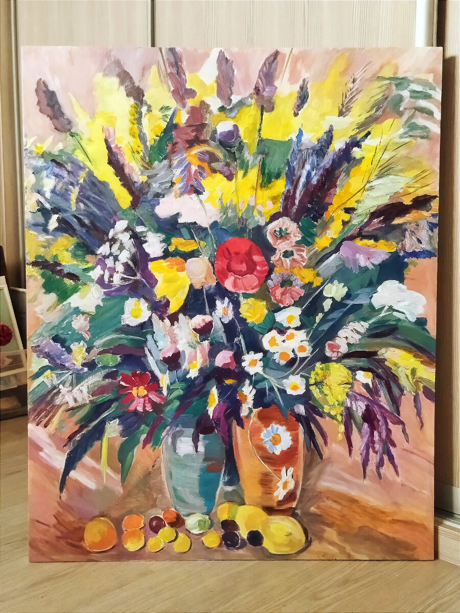 Картина по мотивам картины М. Сарьяна.  Размер 100х80 см. Фото автора. 