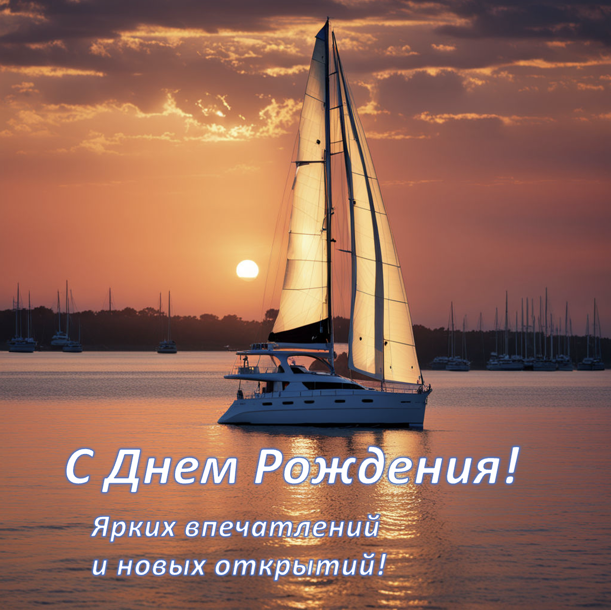 Открытка с яхтой 