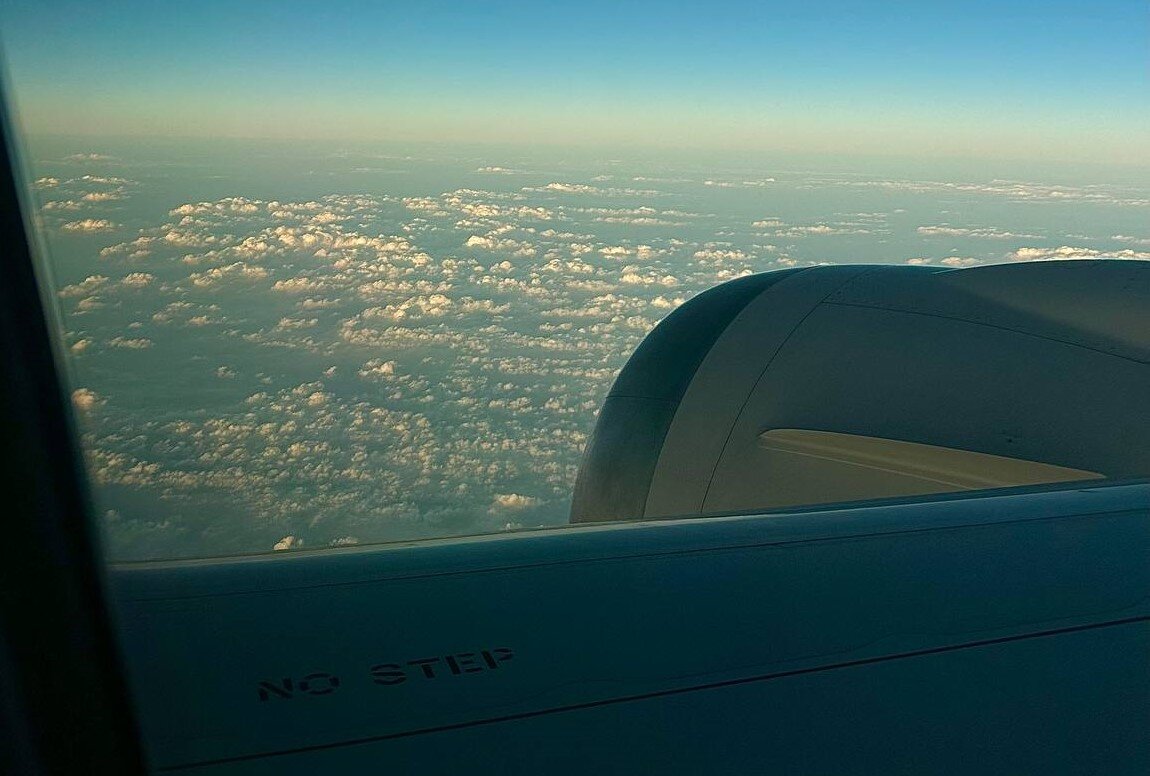 Вид из окна самолёта, летящего до ЮАР.