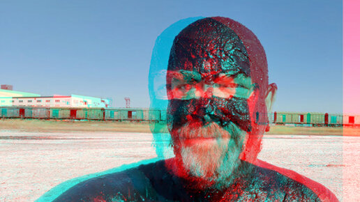 3D stereo red cyan Соль-Илецк 2023. Курорт или гадюшник. Букобайкие яры и меловые горы.