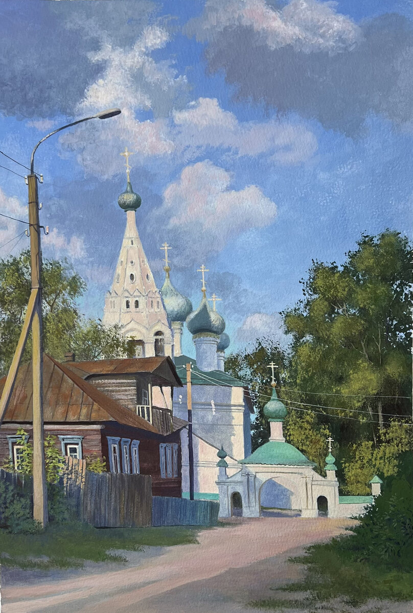 «Поближе к Богу». Бумага, темпера. Ольга Медведева.