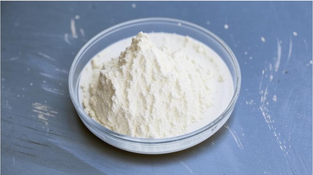 Образец карбоната кальция в химической посуде