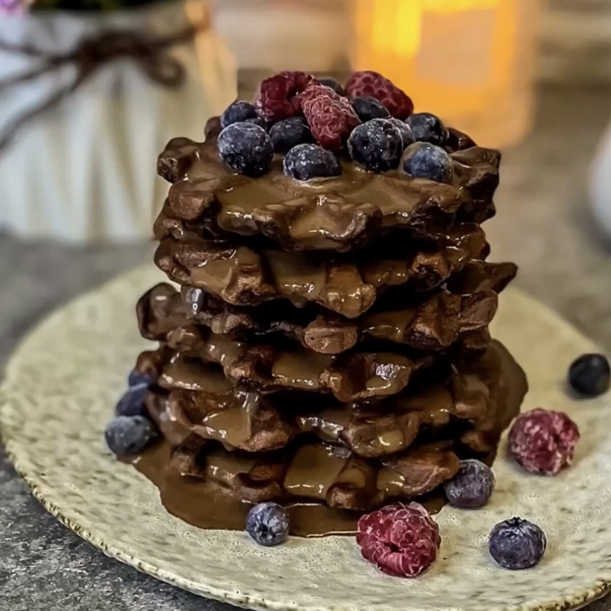 ШОКОЛАДНЫЕ АРАХИСОВЫЕ КЕТО ВАФЛИ БЕЗ МУКИ  