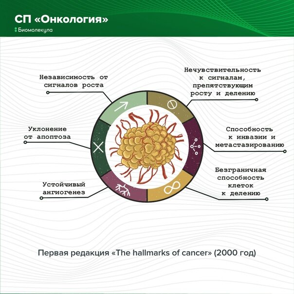 Рисунок 1. Первая редакция «The hallmarks of cancer)