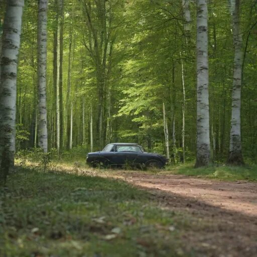 Почти вот так же оставили машину и сами пошли в лес