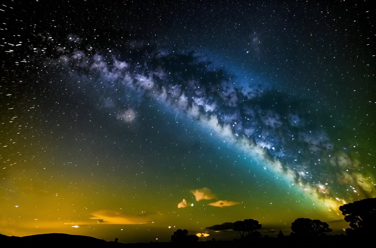 Млечный Путь. Иллюстрация создана с помощью нейросети DreamAI и программы Photoshop.