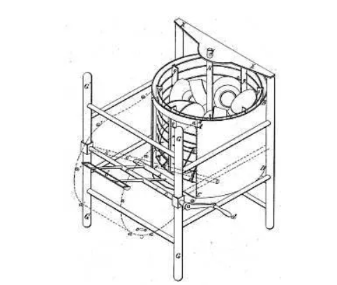 Чертеж первой посудомоечной машины, 1850 год