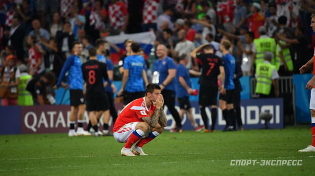    Федор Смолов после матча со сборной Хорватии.Александр Федоров