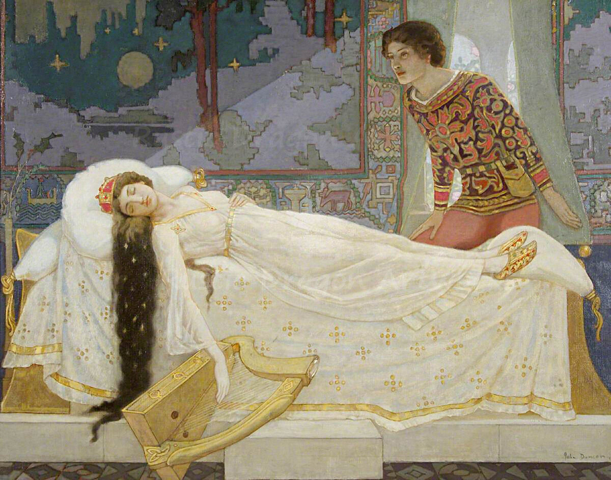 Психологический процесс о спящей женственности хорошо передан в сказочных сюжетах.