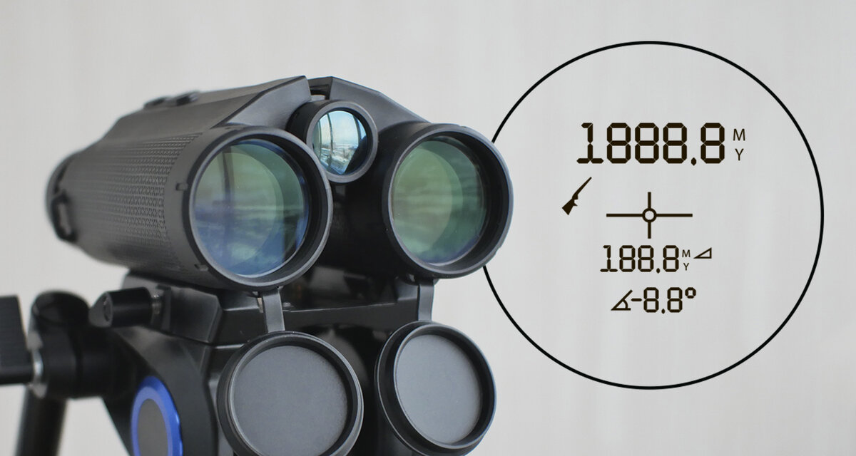 Бинокль с дальномером сочетает в себе сразу два полезных прибора: наблюдательный и измерительный.